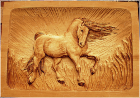 Резьба по дереву лошадь