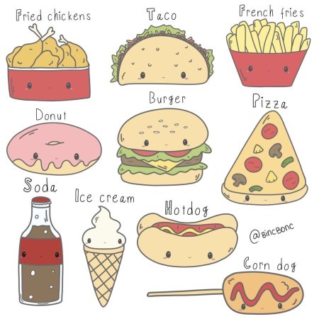 Рисунок еды легкий