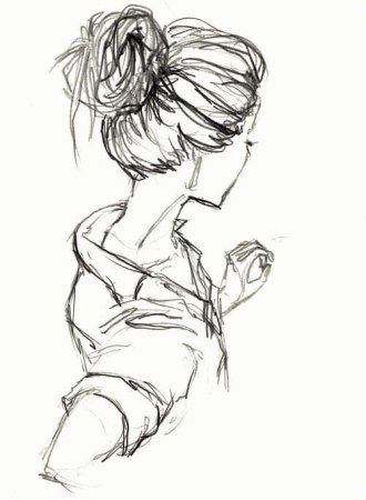 Зарисовки девушек карандашом