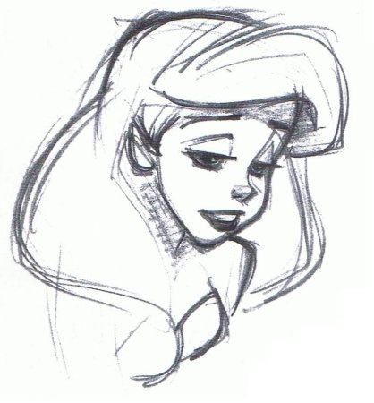 Sketch Glen Keane Ариэль