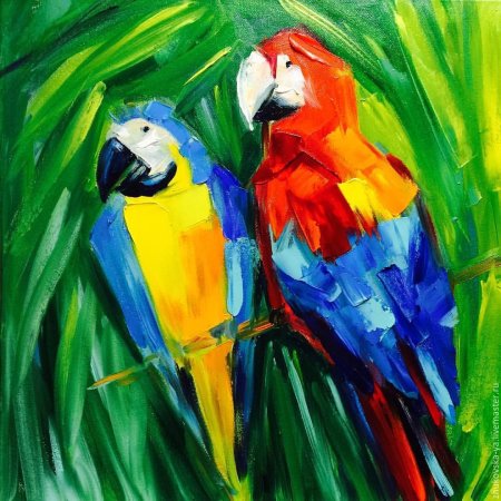 Попугай живопись