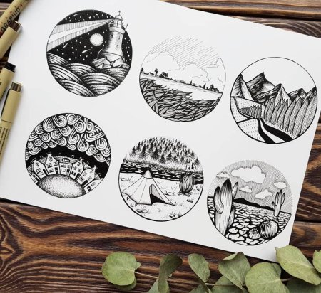 Графический рисунок линером