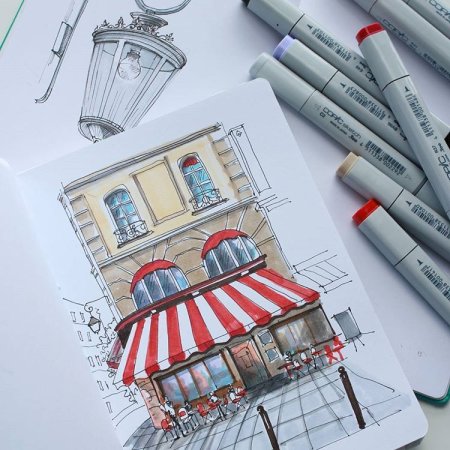 Скетчинг маркерами архитектура легко