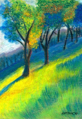 Рисунки масляной пастелью