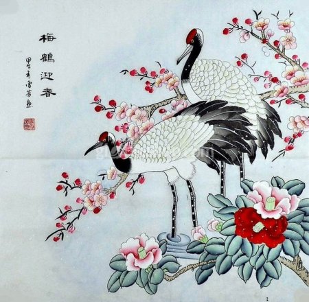 Гохуа китайская живопись Аист