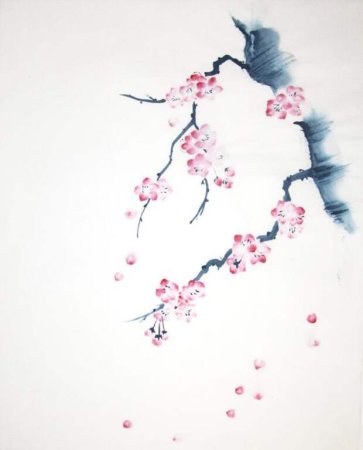 Сакура японская китайская живопись