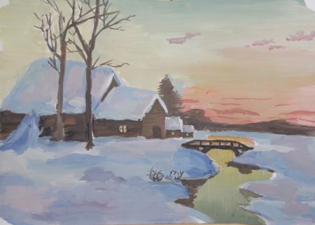 Зимний пейзаж для начинающих