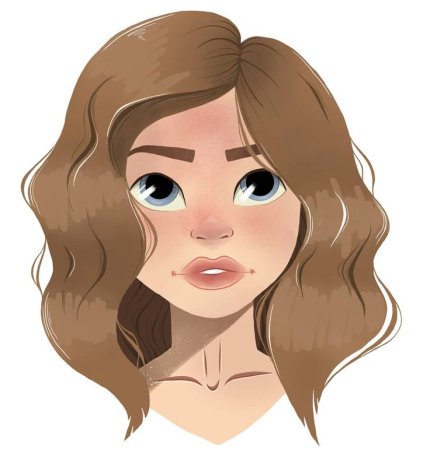 Девушка нарисованная на планшете