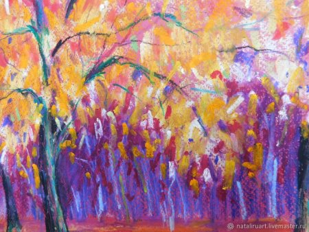 Осенний пейзаж масляной пастелью