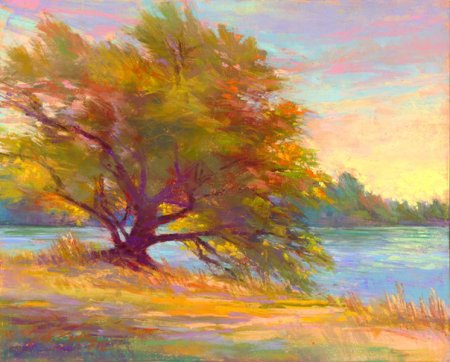 Осенний пейзаж масляной пастелью
