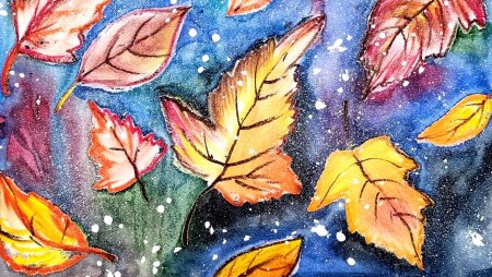 Осенние листья пастелью