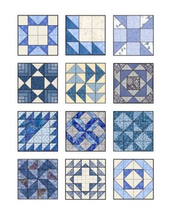 Пэчворк блок Бабушкин квадрат