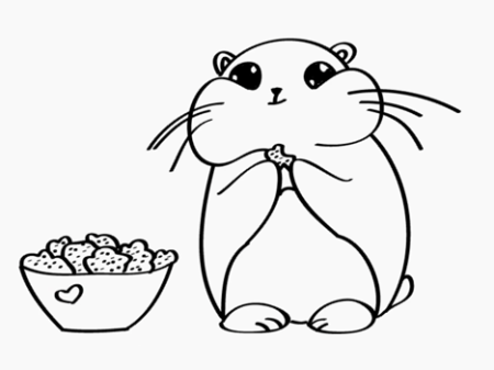 Поэтапное рисование хомяка