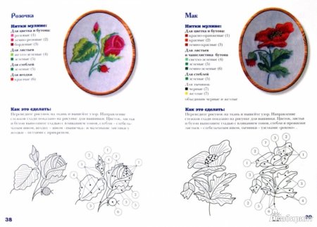 Растительный узор для вышивки тамбурным швом