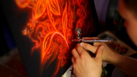 Роспись ткани аэрографом