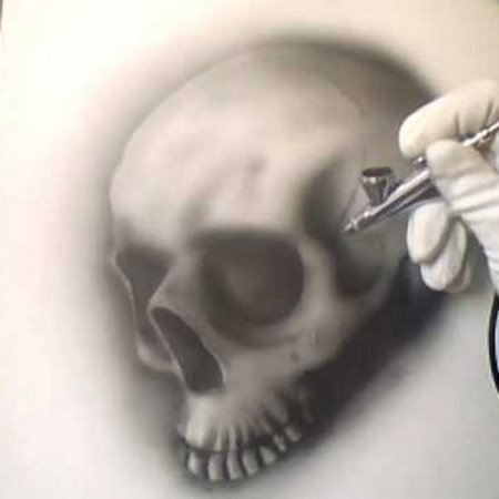 Череп аэрографом