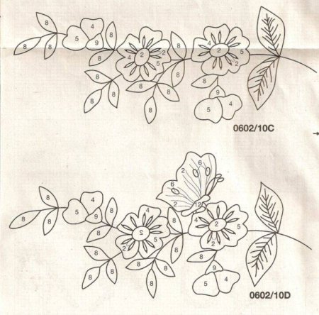 Трафарет цветы для вышивки