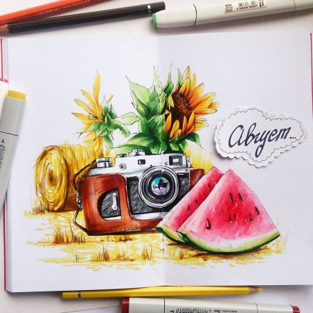 Рисунки маркерами для скетчинга