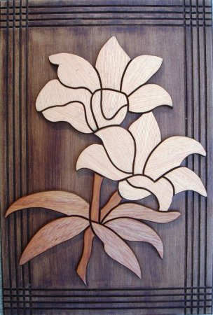 Маркетри по дереву цветы