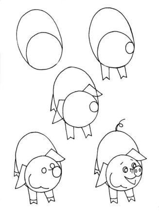 Поэтапные рисунки карандашом для детей