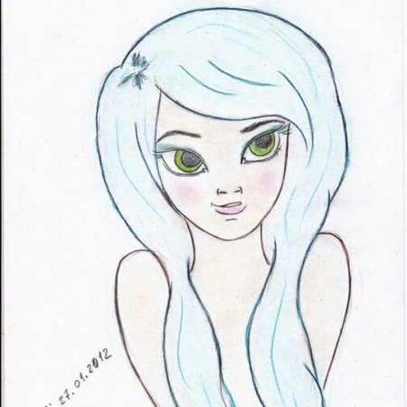 Рисунок девочки для срисовки лёгкий