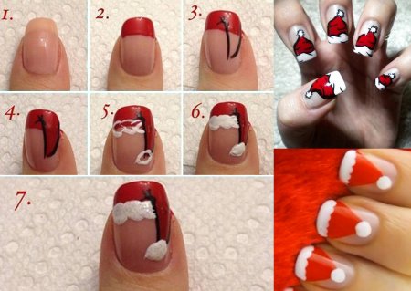 Маникюр на новый год пошагово