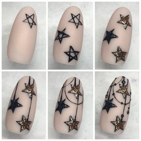 Пошаговые новогодние ногти