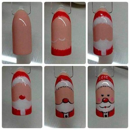 Новогодний маникюр пошагово
