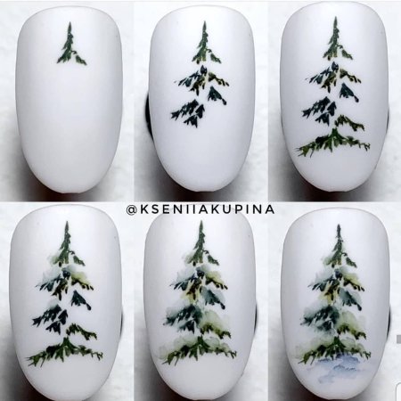 Новогодний маникюр пошагово