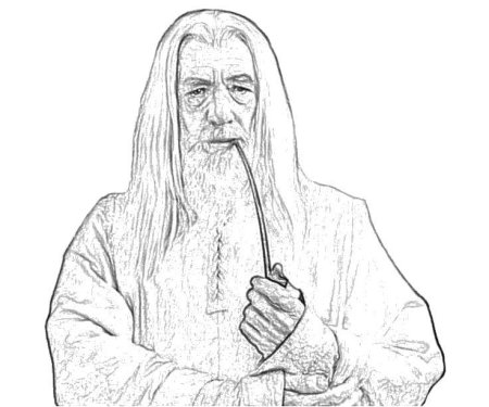 Раскраска Властелин колец Гэндальф