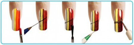 Узоры на ногтях кисточкой