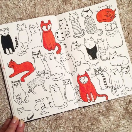 Скетчбук с котиками