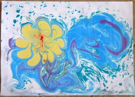 Рисование на воде- эбру в детском саду