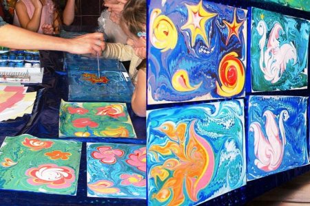 Рисование на молоке эбру