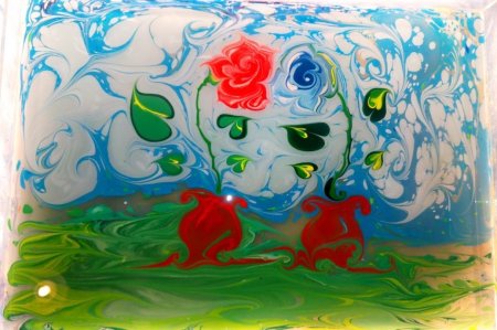 Рисование эбру осень