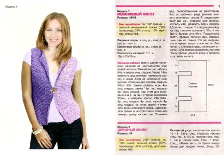 Жилет спицами 100г 220м