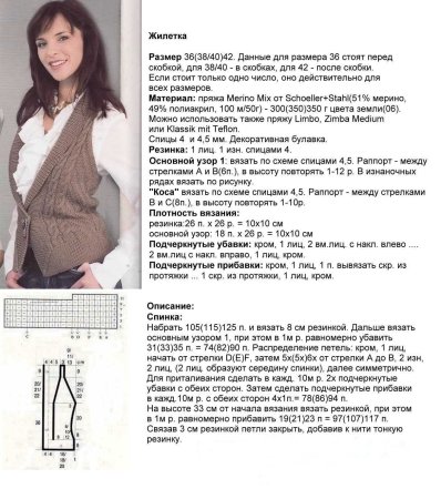 Схема вязания безрукавки спицами для женщин с описанием