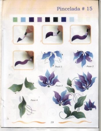 Роспись двойным мазком цветы схемы