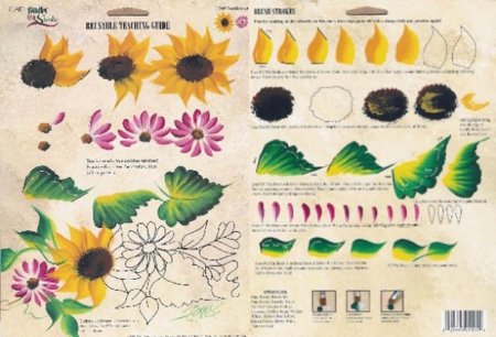 Подсолнух двойным мазком