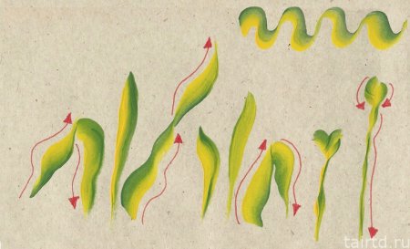 Рисование двухцветным мазком