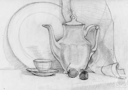 Натюрморт карандашом легкий