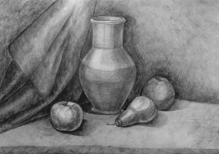 Этапы рисования натюрморта