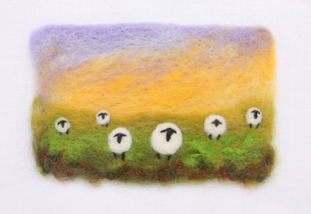 Сухое валяние панно