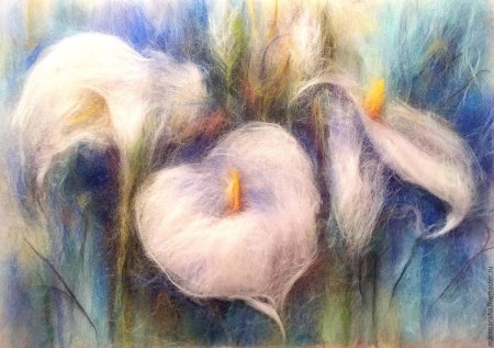 Картины из шерсти для валяния