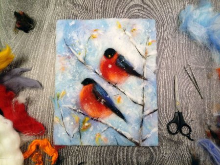 Сухое валяние панно