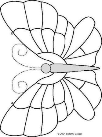 Контур бабочки для витража