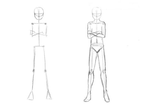 Тело карандашом в полный рост для начинающих