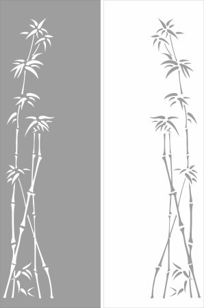 Трафарет бамбука на стену