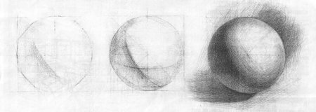 Академическая штриховка шара