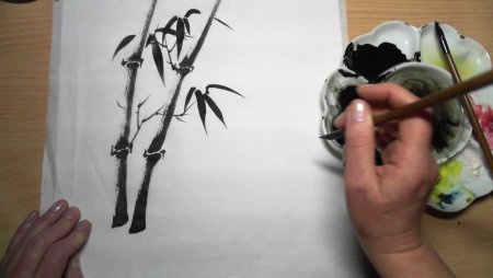 Рисование тушью кистью